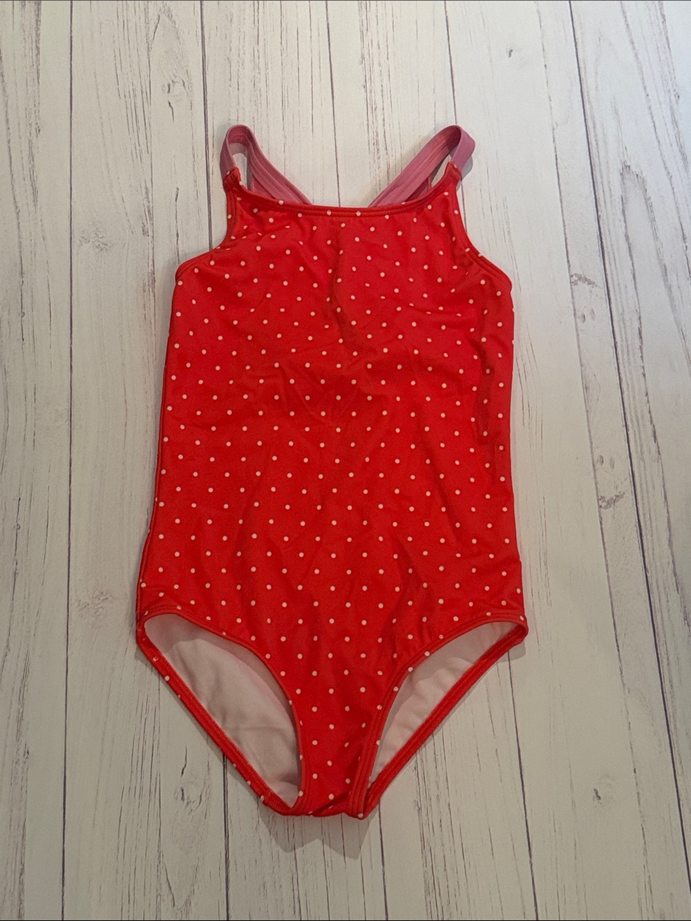 Mini Biden Girls Red Polka Dot One-Piece Swimsuit